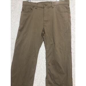 PrAna Brion Brown Pants Men’s Hybrid Performance Slim Fit 5 Pocket Pant Sz 36x30